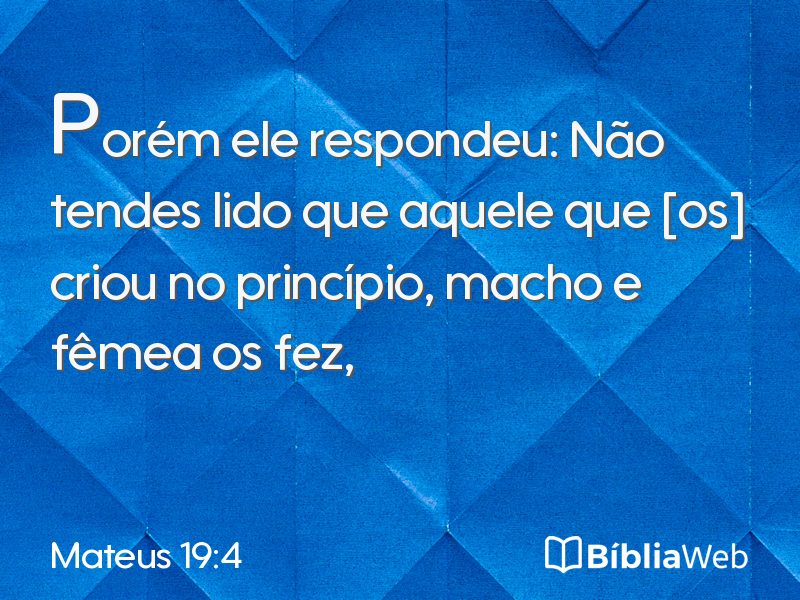 Mateus 19:4 em imagem para compartilhar
