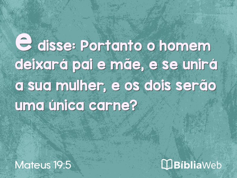 Mateus 19:5 em imagem para compartilhar