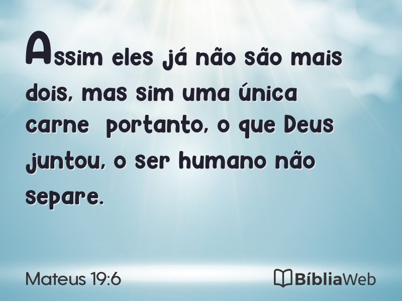 Mateus 19:6 em imagem para compartilhar