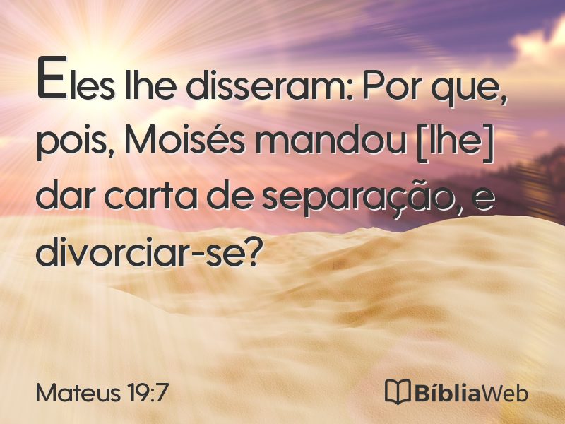 Mateus 19:7 em imagem para compartilhar