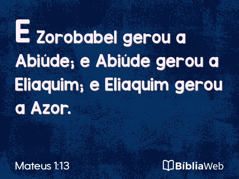 Mateus 1:13 em imagem para compartilhar