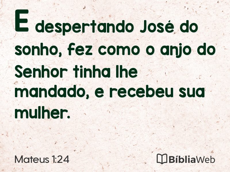 Mateus 1:24 em imagem para compartilhar