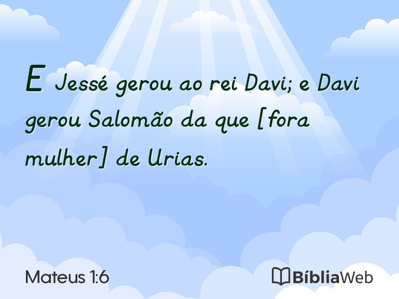 Mateus 1:6 em imagem para compartilhar