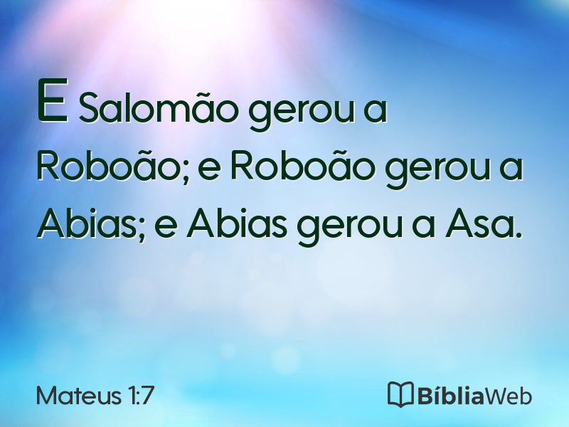 Mateus 1:7 em imagem para compartilhar