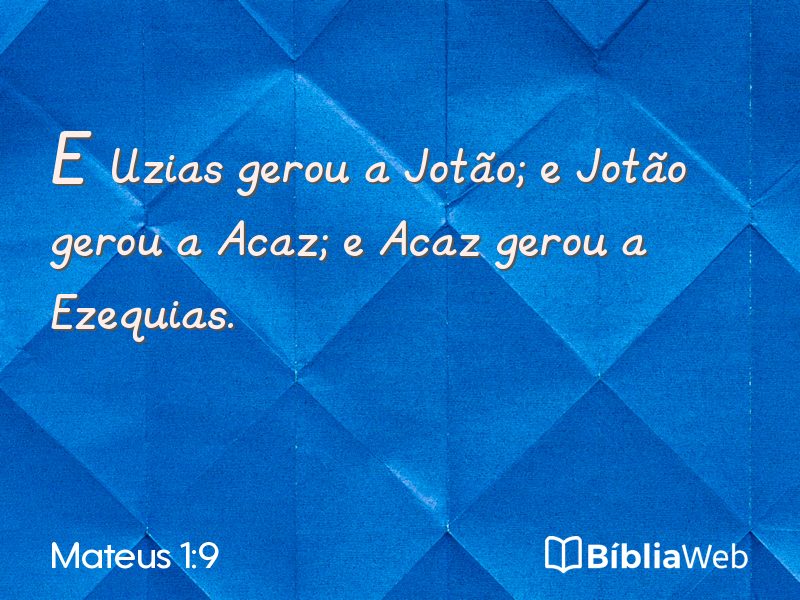 Mateus 1:9 em imagem para compartilhar