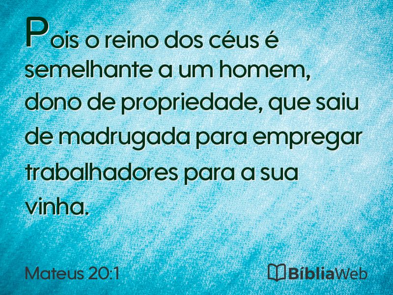 Mateus 20:1 em imagem para compartilhar