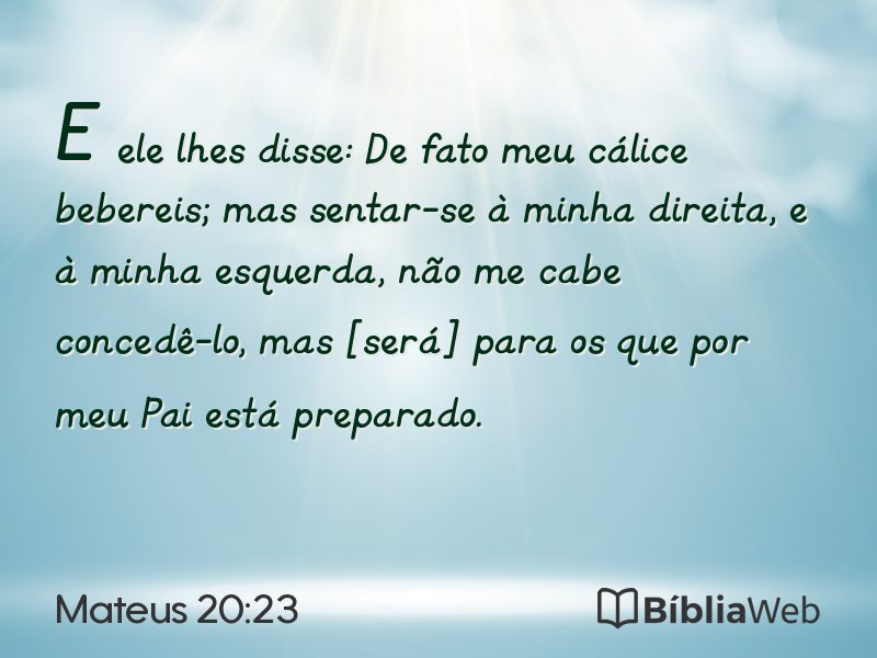Mateus 20:23 em imagem para compartilhar