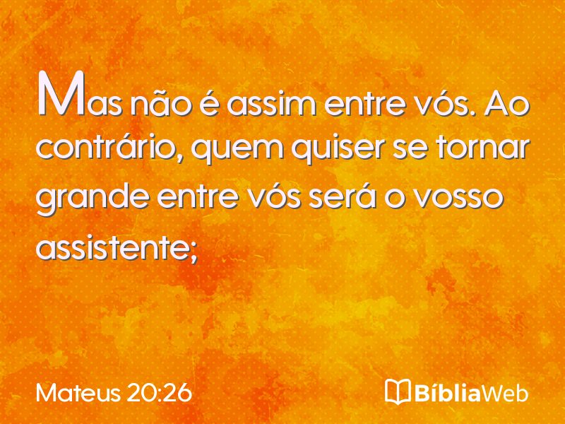 Mateus 20:26 em imagem para compartilhar