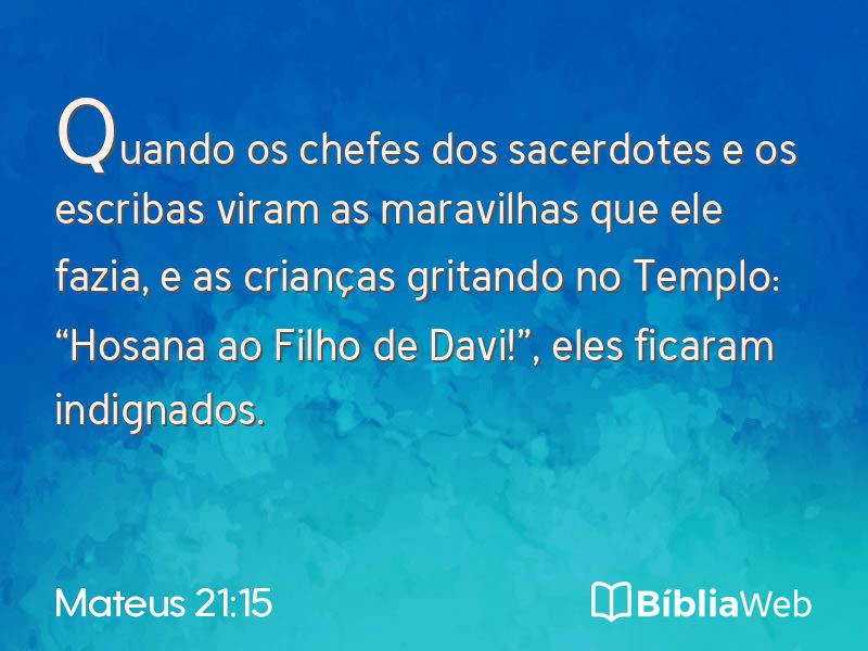Mateus 21:15 em imagem para compartilhar