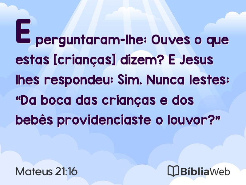 Mateus 21:16 em imagem para compartilhar