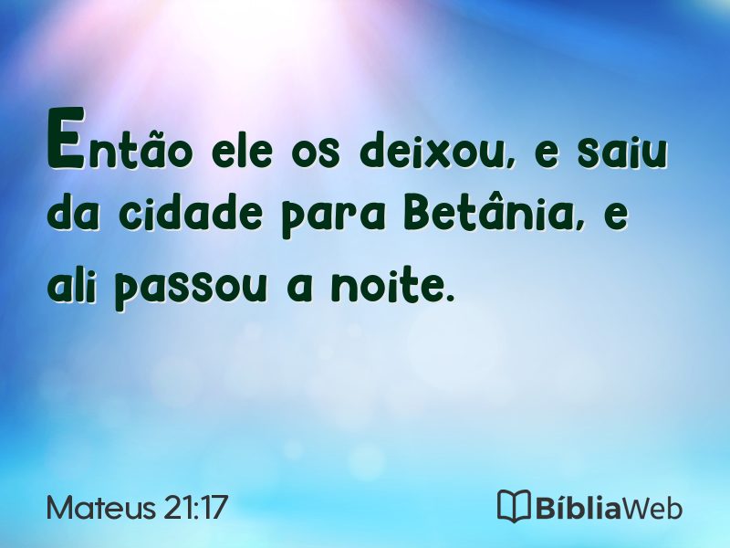 Mateus 21:17 em imagem para compartilhar