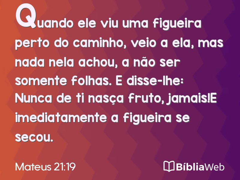 Mateus 21:19 em imagem para compartilhar