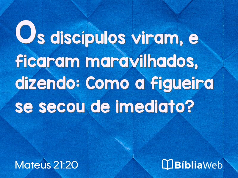 Mateus 21:20 em imagem para compartilhar