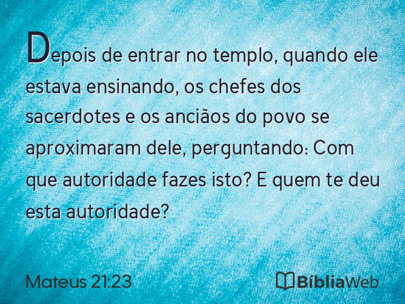 Mateus 21:23 em imagem para compartilhar