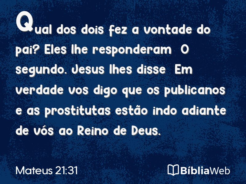 Mateus 21:31 em imagem para compartilhar