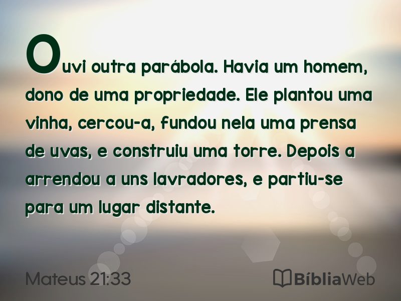 Mateus 21:33 em imagem para compartilhar