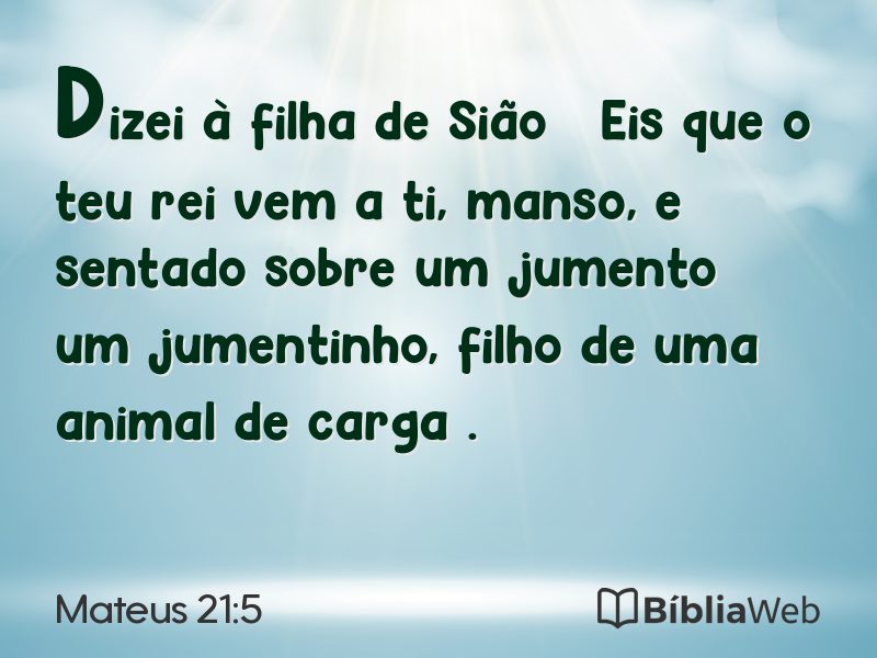 Mateus 21:5 em imagem para compartilhar