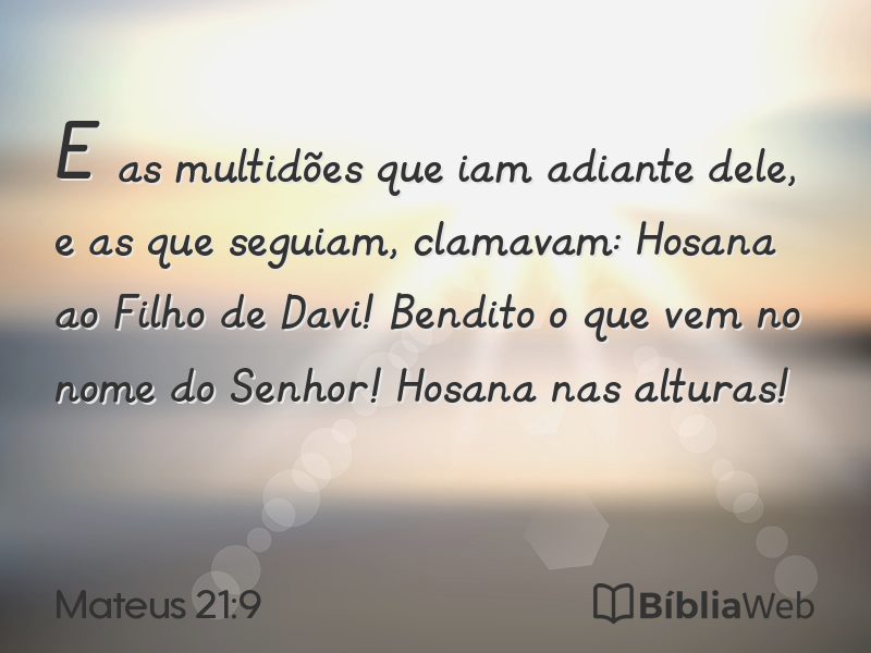Mateus 21:9 em imagem para compartilhar