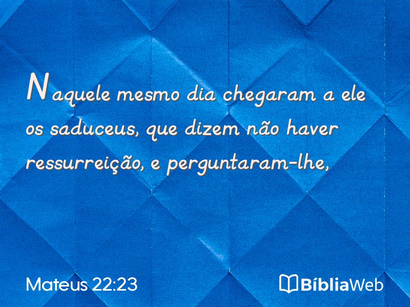 Mateus 22:23 em imagem para compartilhar