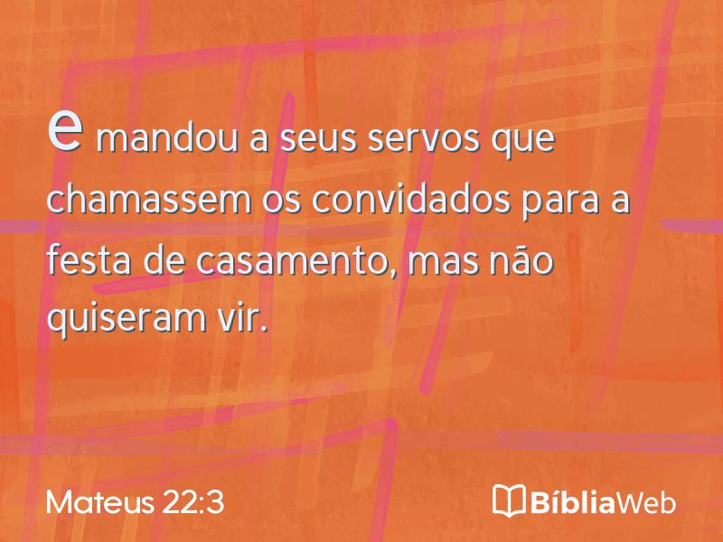 Mateus 22:3 em imagem para compartilhar