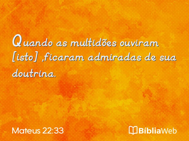 Mateus 22:33 em imagem para compartilhar