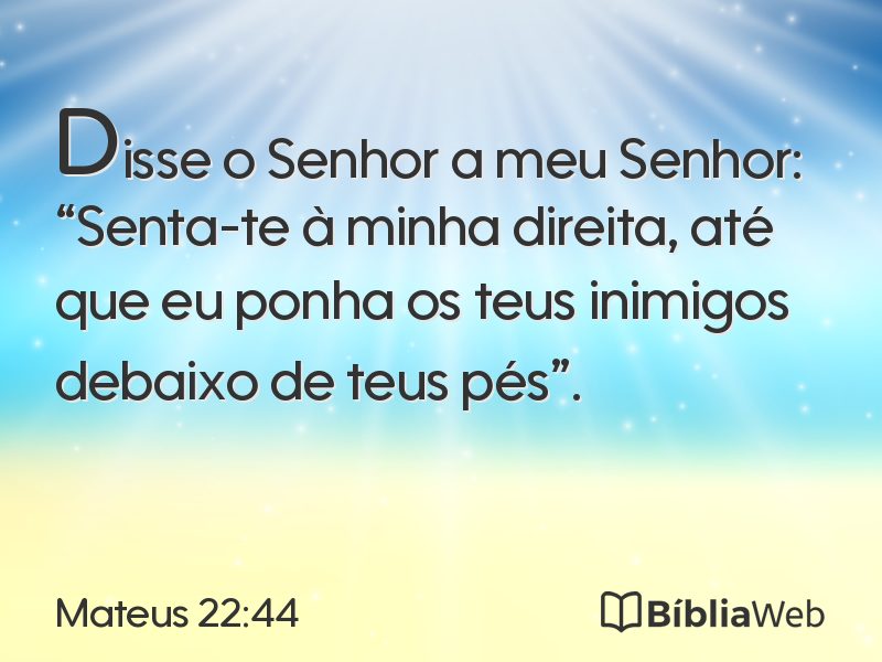 Mateus 22:44 em imagem para compartilhar