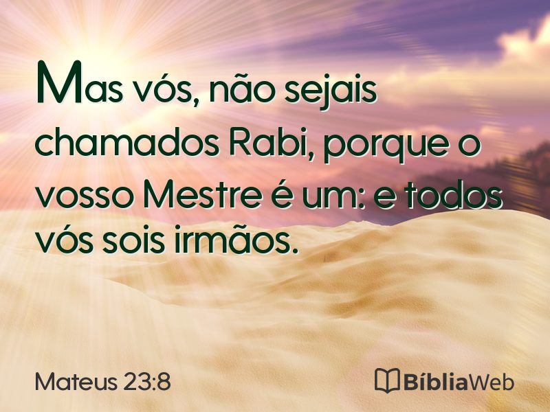 Mateus 23:8 em imagem para compartilhar