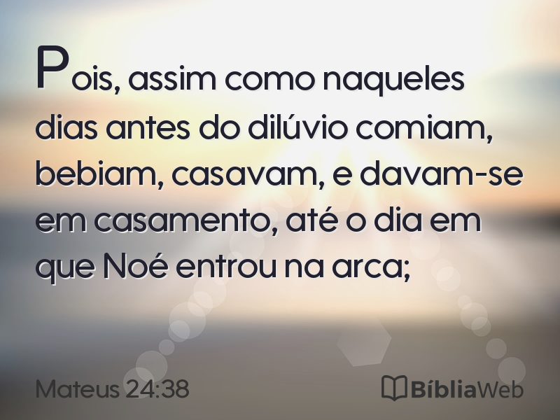 Mateus 24:38 em imagem para compartilhar