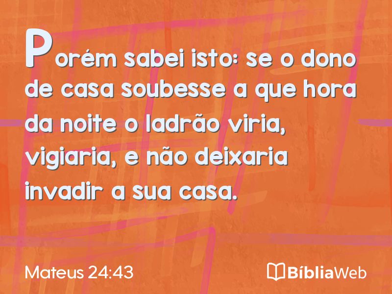 Mateus 24:43 em imagem para compartilhar