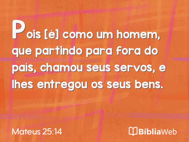Mateus 25:14 em imagem para compartilhar