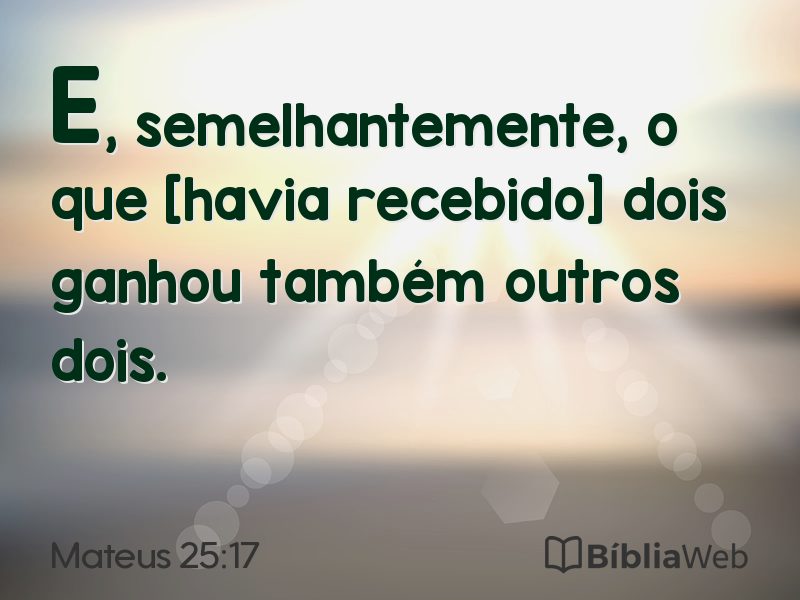 Mateus 25:17 em imagem para compartilhar