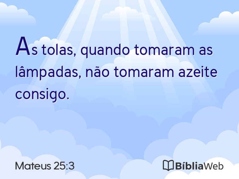 Mateus 25:3 em imagem para compartilhar