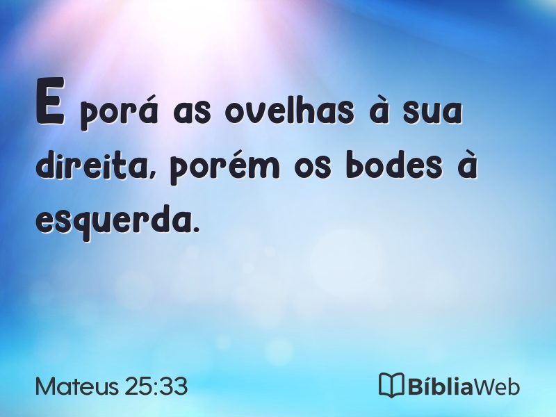 Mateus 25:33 em imagem para compartilhar