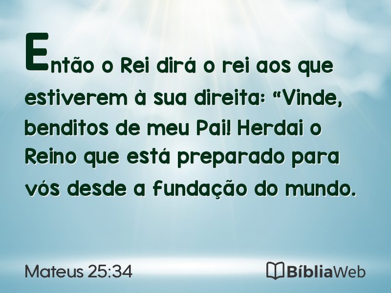 Mateus 25:34 em imagem para compartilhar