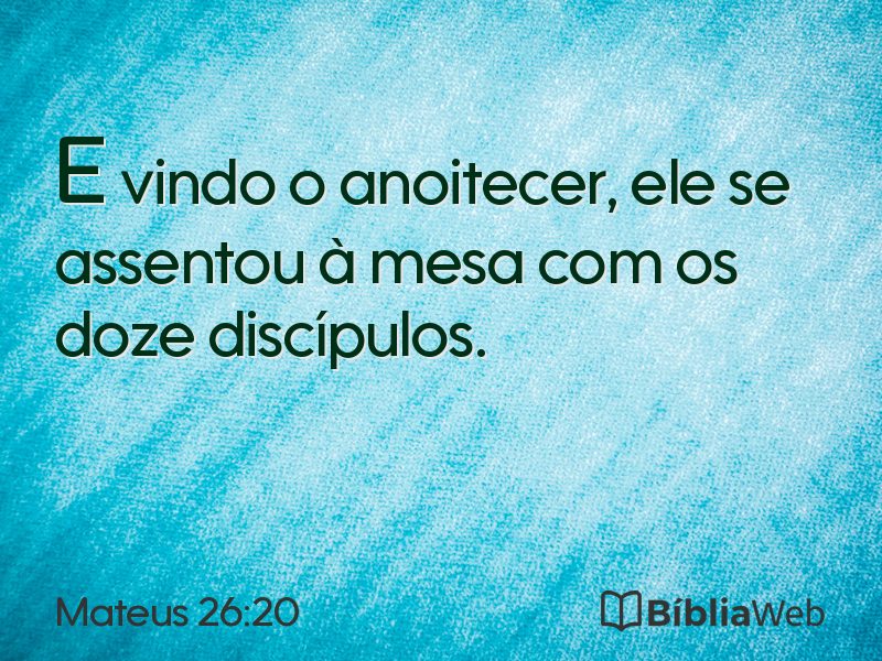 Mateus 26:20 em imagem para compartilhar