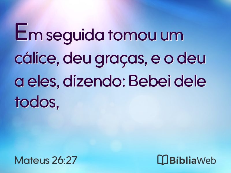 Mateus 26:27 em imagem para compartilhar