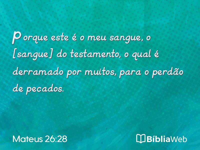 Mateus 26:28 em imagem para compartilhar