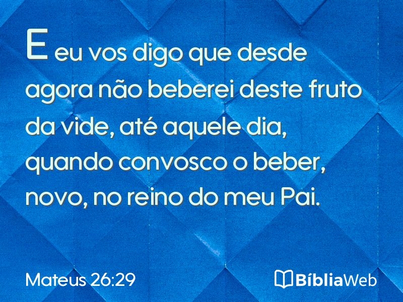 Mateus 26:29 em imagem para compartilhar