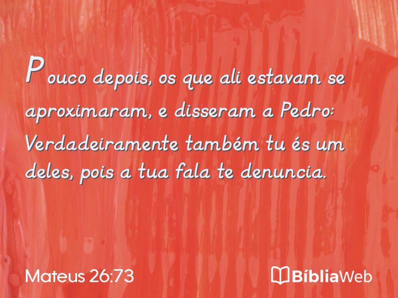 Mateus 26:73 em imagem para compartilhar