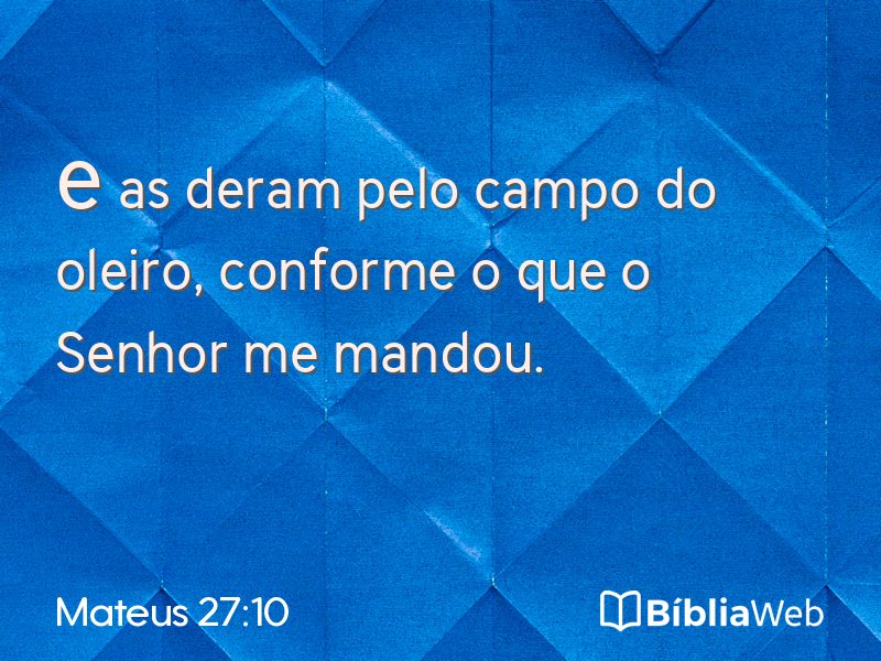 Mateus 27:10 em imagem para compartilhar