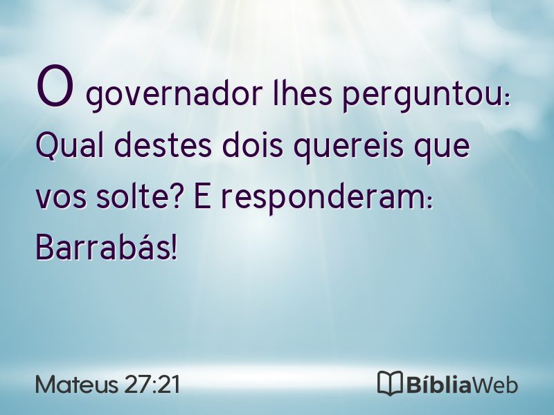 Mateus 27:21 em imagem para compartilhar