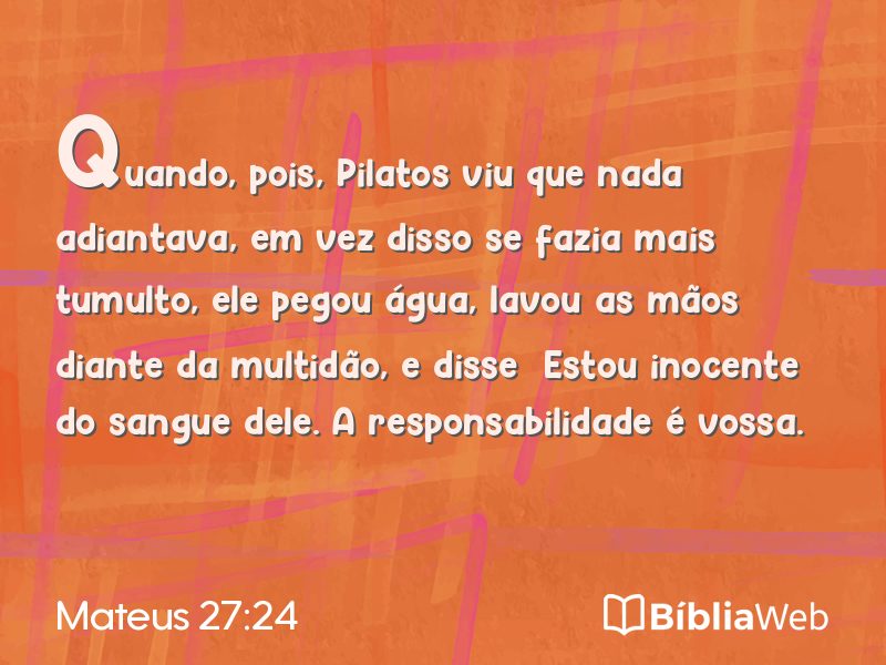 Mateus 27:24 em imagem para compartilhar