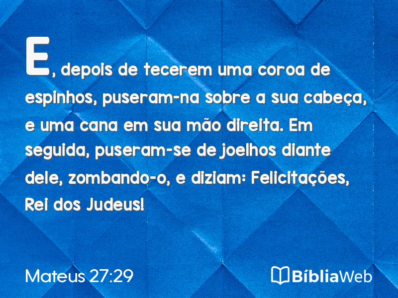 Mateus 27:29 em imagem para compartilhar
