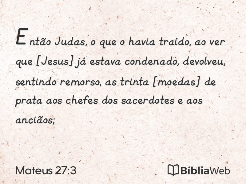 Mateus 27:3 em imagem para compartilhar