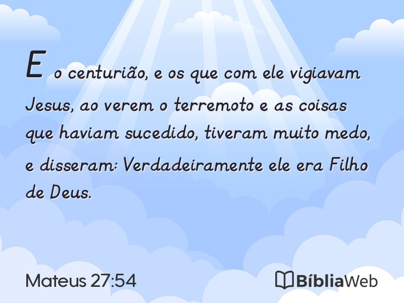 Mateus 27:54 em imagem para compartilhar