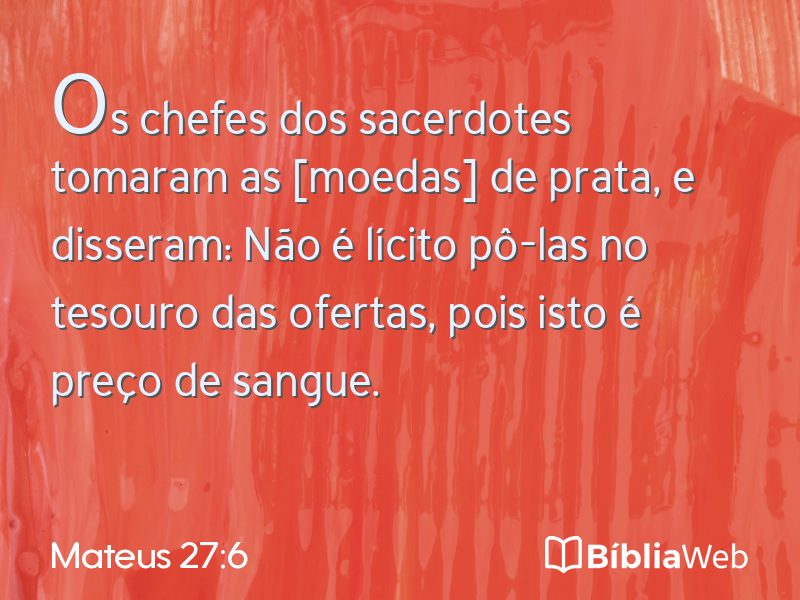 Mateus 27:6 em imagem para compartilhar