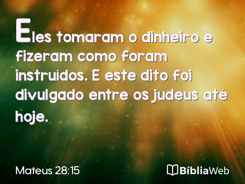 Mateus 28:15 em imagem para compartilhar