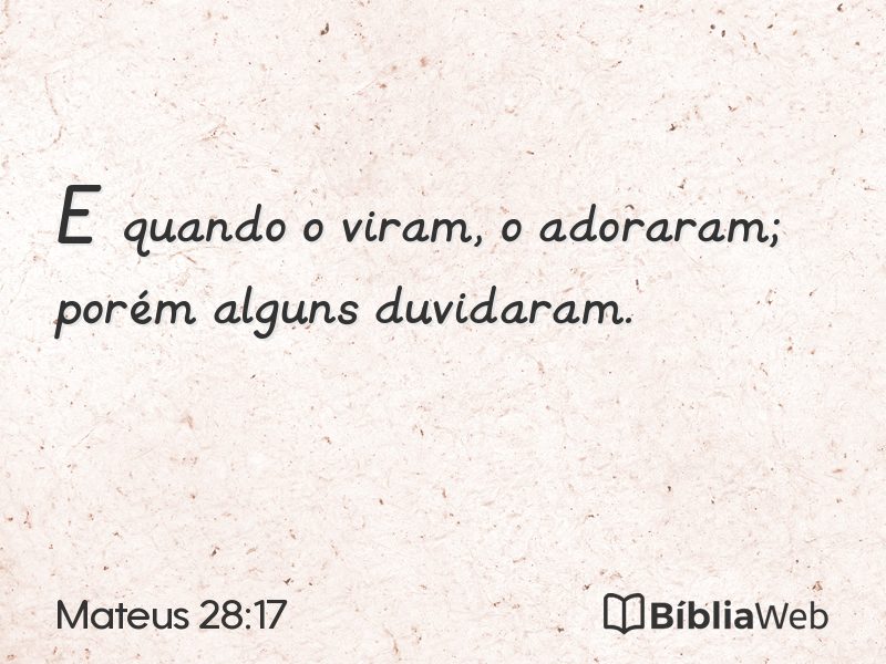Mateus 28:17 em imagem para compartilhar