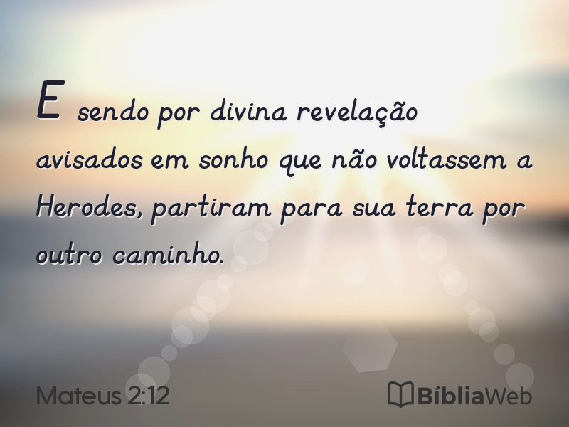 Mateus 2:12 em imagem para compartilhar