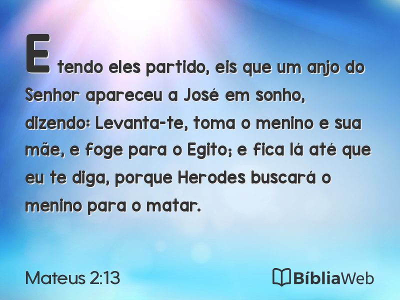 Mateus 2:13 em imagem para compartilhar